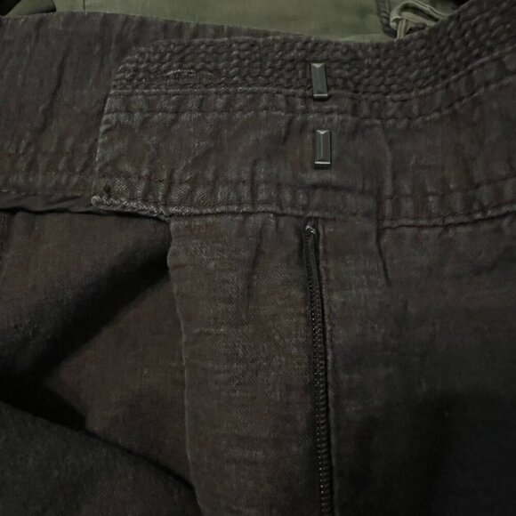 Willi Smith Women's Stone Washed Linen Blend Brown Casual Shorts Cuffed Hem 10 - Picture 9 of 12